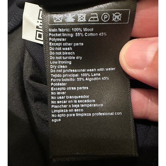 ba&sh Women's Flat Front Wool Straight Leg Trousers Navy Office Career, 8 (3) - Picture 5 of 9